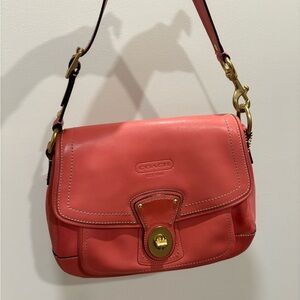 Y2K Coach Legacy Ali 65th Anniversary Rare Coral Pink Large Shoulder bag #12854